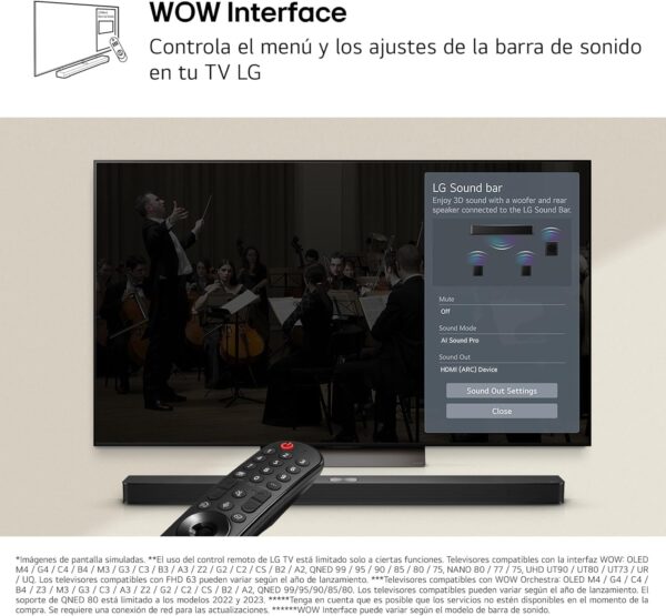 LG S40TR - Barra de Sonido Inteligente, 400W Potencia y 4.1 Canales - Imagen 2